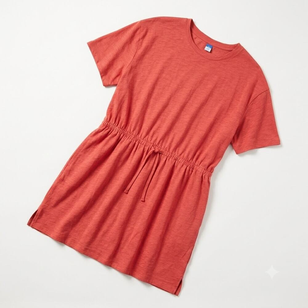 Old Navy Waist-Defined Slub-Knit Mini Dress Fox Orange Womens Plus Size XXL 2X